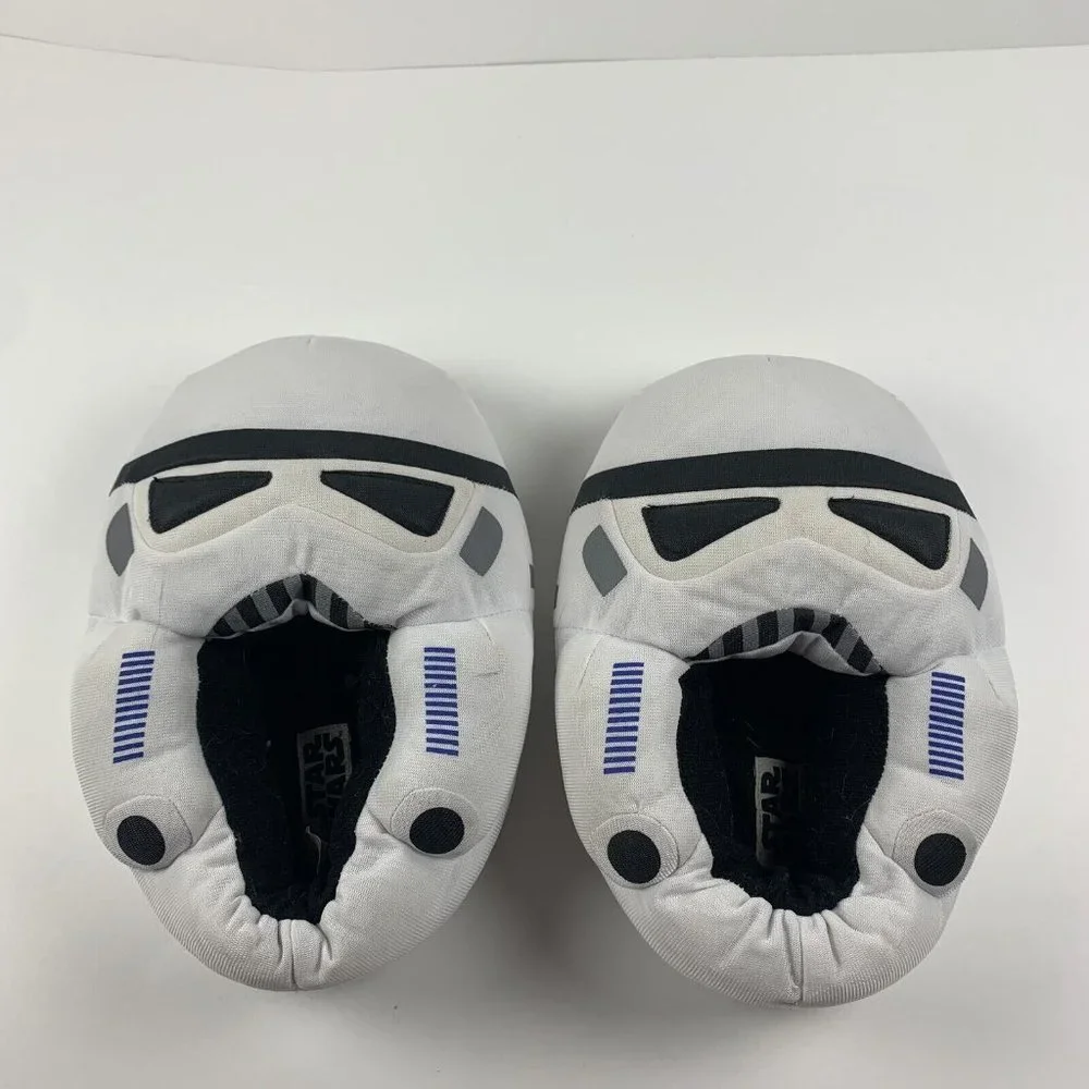 Disney Star Wars‎ Stormtrooper Slippers Boys Size 2-3 Comfort Plush Pull-On 8305